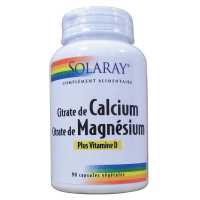 Calcium, Magnésium, Vitamine D - 90 Capsules - Solaray