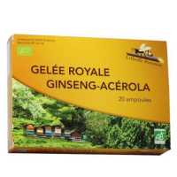 Gelée royale + Ginseng + Acerola bio -20 ampoules -Abeille forestiére
