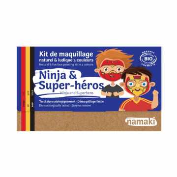 Kit de maquillage Bio - 3 couleurs Ninja & super héros - Namaki