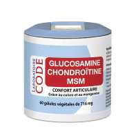 glucosamine-chondroitine - MSM - 60 gélules - Laboratoire Code